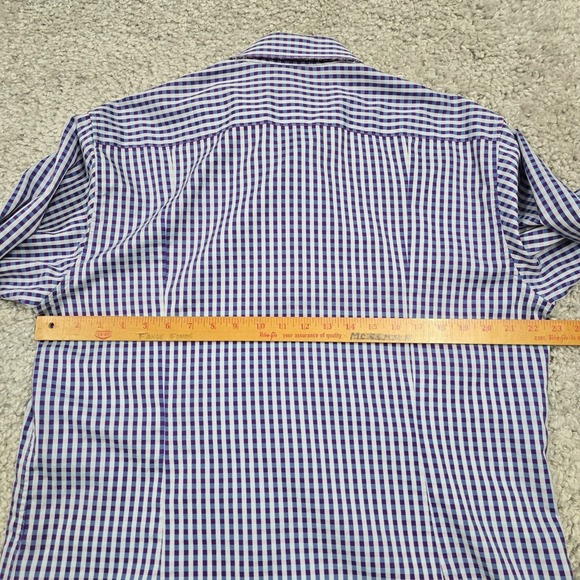 Robert Graham Shirt Mens XL Blue Plaid Ribbon Flip Cuffs Button‎ Up Long Sleeve - Picture 9 of 12